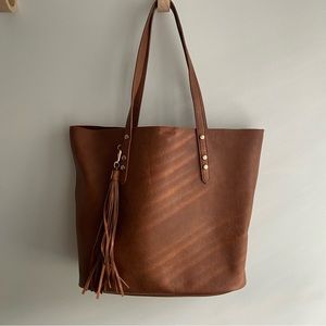 Faux Leather Back To School Tote
